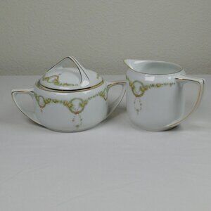 Rosenthal Donatello Briar Rose Fine China Creamer Sugar Bowl Lid Vintage Germany